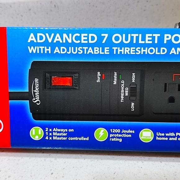 Power Strip 7 outlet Sunbeam New in Box - Picture 4 of 7